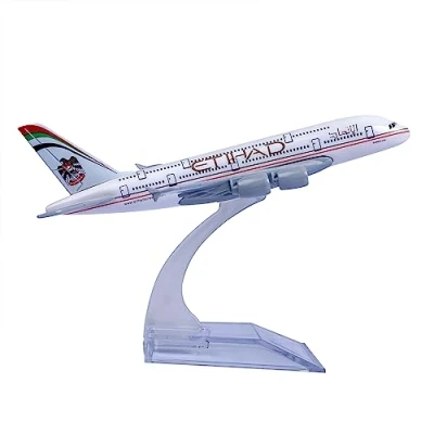 Image of Bswath Model Airplane 1:400 Etihad Airbus 380 Plane Metal Diecast Airplanes for Gift and Collection