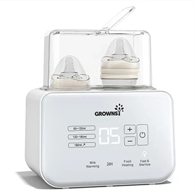 Image of Baby Bottle Warmer Double Sterilizer with LCD 8 in 1 Fast Food Heater&amp;Defrost BPA Free Display Accurate Temperature Control for Breastmilk or Formula