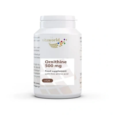 Image of Vita World L Ornithine 500mg 120 Vegetarian Capsules Made in Germany