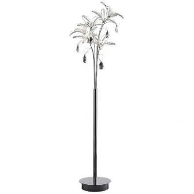 Image of Kenzo Floor Lamp 6 Light G4 Polished Chrome/Crystal, NOT LED/CFL Compatible