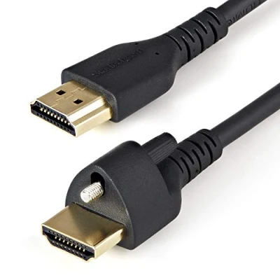 Image of StarTech.com Cable Delgado de 2m HDMI con Tornillos Fijación HDR 4K 60Hz 2.0 Alta Velocidad Conectores Ethernet M/M (HDMM2MLS)