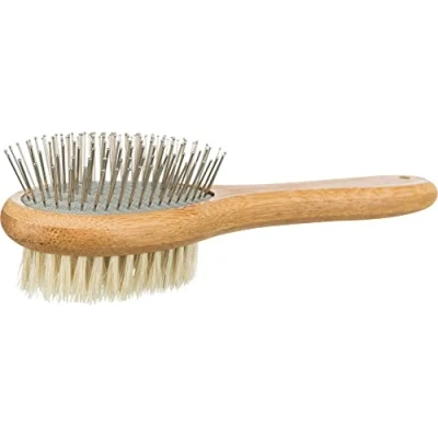 Image of Brush, Double Sided, Bamboo Natural and Wire Bristles, 5 x 19 cm