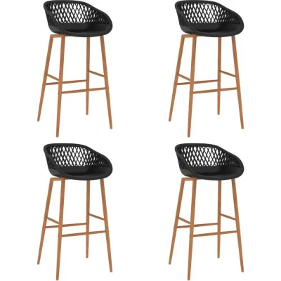 Image of vidaXL Bar Chairs 4 pcs Black