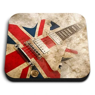 Image of 1 x Square MDF Fridge Magnet Brit Pop Rock Guitar Music England 16066