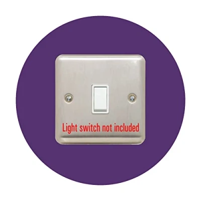 Image of single LIGHT SWITCH SURROUND round acrylic back panel or finger plate plug, Colour:Purple