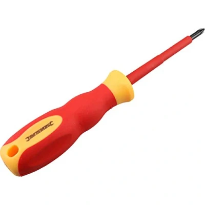Image of PZ1 x 80mm VDE Insulated Soft Grip Electrical Electricians Screwdriver Pozi