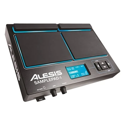 Image of Alesis Sample Pad 4 Compact Percussion and Triggering Instrument with Velocity Sensitive Pads, 25 Drum Sounds SD/SDHC Card Slot