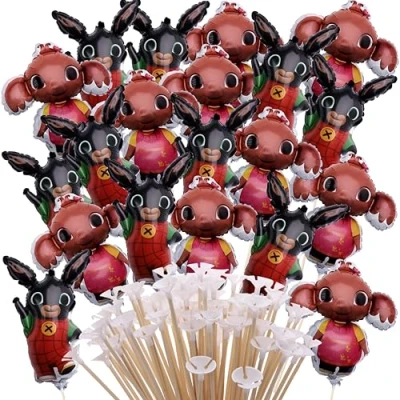 Image of Toyland® Pack Of 20 Bing &amp; Sula Mini Character Balloons Sticks And Cups Included Birthday Party Decorations
