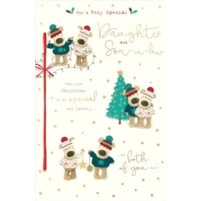 Image of Boofle Embellished Special Daughter &amp; Son in Law Cute Christmas Greeting Card 771243