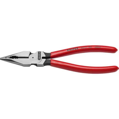 Image of KNIPEX 08 21 185 Needle Nose Combination Pliers Plastic Coated Black atramentized