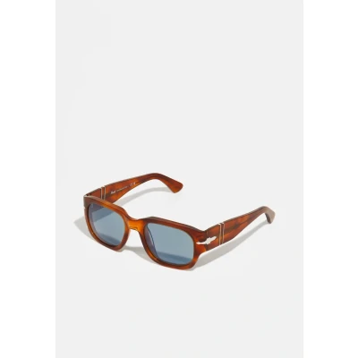 Image of Persol Unisex PO3380S 96/56 Sunglasses Acetate Brown Blue Squared Normal