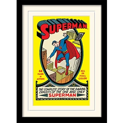 Image of DC Comics Superman 30 X 40 cm &quot;No.1&quot; Mounted And Framed Print