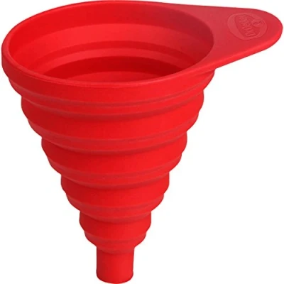 Image of Dr.Oetker Funnel Flexxibel of Silicone Foldable in red, 8 x 10 cm