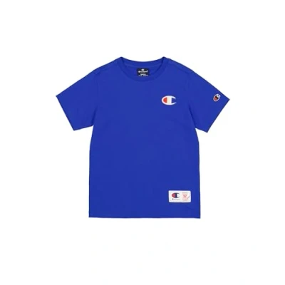 Image of Champion Retro Sport Crewneck LOGO Unisex Basic Tshirt for kids, Size: 11 12y, Bai
