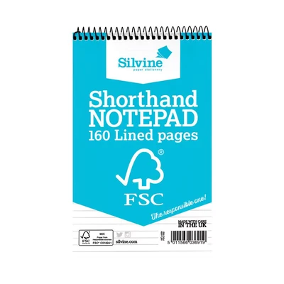 Image of Silvine Envrion Shorthand Notepad 127x203mm (Pack of 10) FSC160