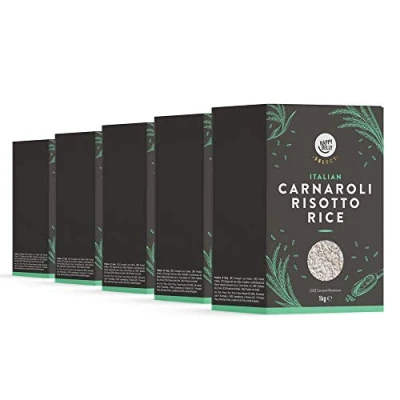 Image of Amazon Brand Happy Belly Select Carnaroli Risotto Rice, 1kg, Pack of 5