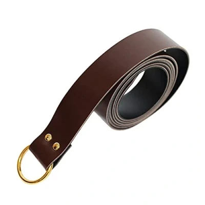 Image of ZYXTLY Medieval Belt, Retro Renaissance Rivets Belt for LARP, Ren Faire &amp; Halloween Parties Pirate PU Leather Ring costume steampunk accessories