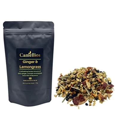 Image of Ginger and Lemongrass Tea, Herbal Loose Leaf Camellios (100g)