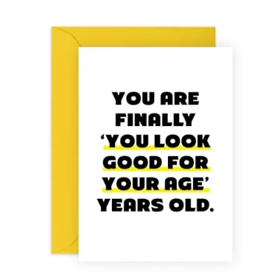 Image of Central 23 Mum Birthday Card You Look Good For Your Age Funny Cards Men Women Dad Gifts Humour Cheeky Greeting Brother Sister Friends Comes With Stickers