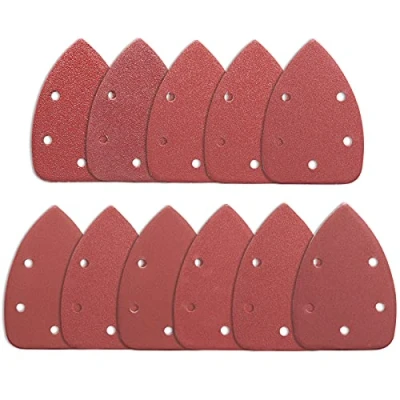 Image of STEBRUAM Mouse Sander Pad, 88Pcs Palm Sheets Detail Sandpaper Hook and Loop Sanding Assorted 40 60 80 100 120 180 240 320 400 600 800 Grits 5 Holes Black Decker Pads