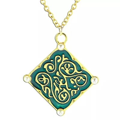 Image of SOTUVO Necklace Triss Merigold Medallion Pearls Gold Chain Wild Hunt Cosplay Necklaces Pendant Women Men Jewelry Accessories