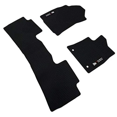Image of UK Custom Covers RM530 Front &amp; Rear Heavy Duty Rubber Floor Mats Black To Fit Toyota Hilux (Automatic Only) 2016 Onwards