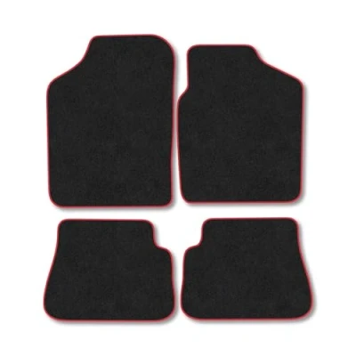 Image of Car Mats Compatible with Kia Picanto (2004 2009) Tailored Fit Red Carpet Floor Set Accessory Custom 4 Pieces Anti Slip Backing &amp; Binding Trim Edge