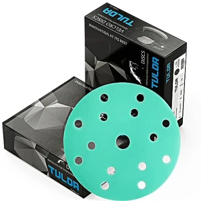 Image of Tulda Velcro Sanding Discs P800 Orbital Sander Pads 6&quot; 150mm 15 Holes Hook &amp; Loop Film For Random Orbit (Box of 50 PCS)
