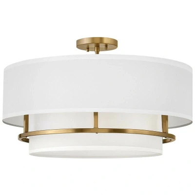 Image of Graham 4 Light Cylindrical Ceiling Light, Lacquered Brass