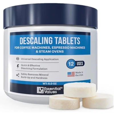 Image of Espresso Coffee Machine Descaling Tablets (12PK /Up to 12 Uses) Remove Mineral Build Up Descaler Compatible With Jura, Nespresso, Keurig, Bosch, Tassimo, Miele Steam Ovens &amp; other