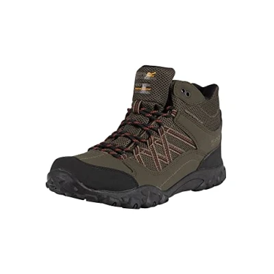 Image of Regatta Men&#039;s Edgepoint Waterproof Hiking Boot Low Rise, Green (Bay Leaf/Burnt Umbre R56), 11 UK