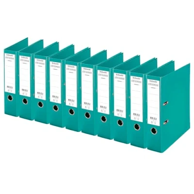 Image of Esselte Chromos Lever Arch Files Pack of 10 80 mm spine mint green