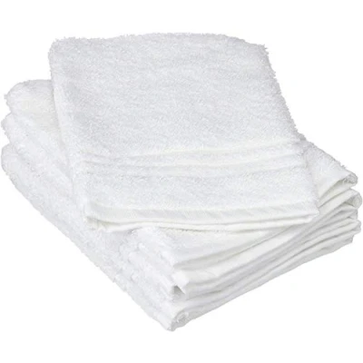 Image of De Witte Lietaer 195308 Hotel Luxury Set of 6 Cotton Wash Cloths, 15 x 22 cm, White