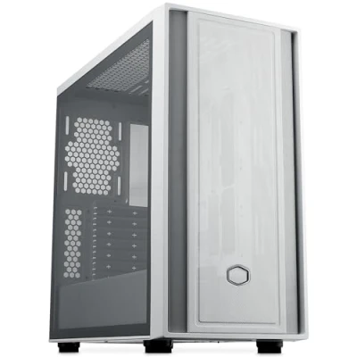 Image of Cooler Master MasterBox 600 White Lite Mid Tower E ATX Airflow Case Back Connect MB &amp; 420mm Radiator Ready, Supports up to 7 Fans, Tempered Glass Side, USB 3.2 Gen 1 Type C