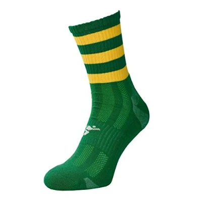 Image of Precision Sports Socks Junior Mid Pro Hooped Green/Goldprecision 3 6