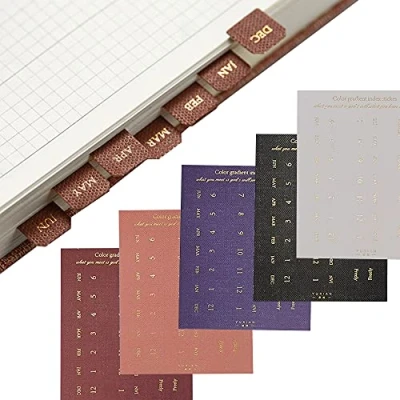 Image of 10 Sheets Monthly Adhesive Index Tabs Colorful Separator for Office Study Planners Organizations (Knight)