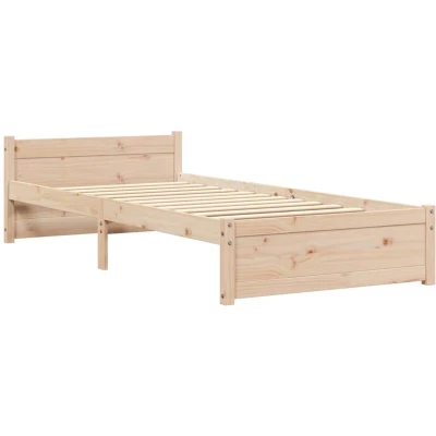 Image of vidaXL Bed Frame without Mattress Solid Wood 90x190 cm Single