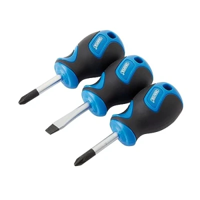 Image of Draper Stubby Soft Grip Screwdriver Set (3 Piece)