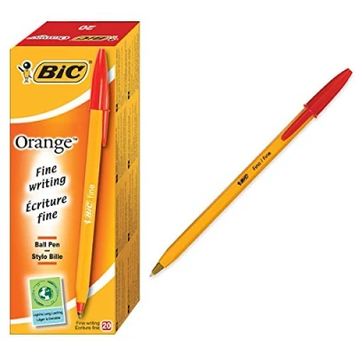 Image of Bic 1199110112 Orange Ball Pen Fine Red (Pk20)