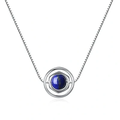 Image of COAI Womens 925 Sterling Silver Lapis Lazuli Stone Cute Necklace