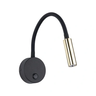 Image of TK Lighting Lagos wall light, black/gold, 45 cm, reading lamp, G9