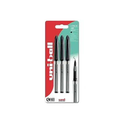 Image of Uni ball UB 188 L Air Rollerball Pens. Premium 0.7mm Medium Nib for Super Smooth Handwriting. Writes Like a Fountain Pen. Fade and Water Resistant Liquid Ink. Pack of 3 Black Ballpoint Pens