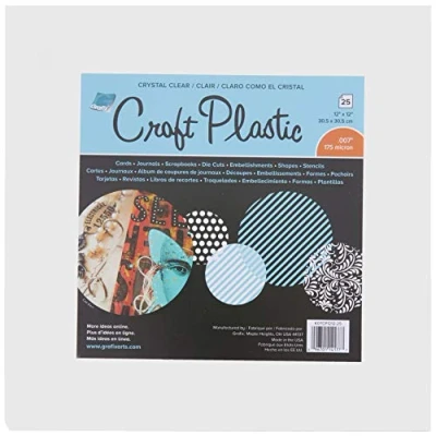 Image of Grafix Craft Plastic Sheets 12 x inches 25 per Package, Clear .007, 12&quot;