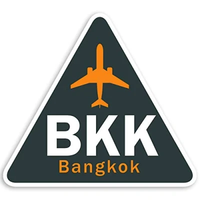Image of 2 x 10cm BKK Bangkok Airport Vinyl Stickers Thailand Luggage Sticker #31249 (10cm Wide)