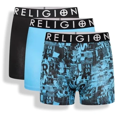 Image of Religion Mens &#039;RGN17&#039; Essential X Large 3 Pack Tag Free Cotton Boxer Shorts (XL, Assorted)