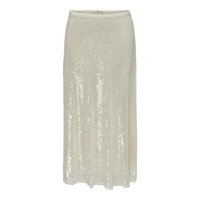 Image of ONLY Women&#039;s Onlcarin Sequins A Shape Skirt WVN, Cream, L