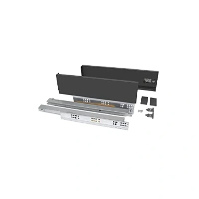 Image of Emuca Vertex 40kg External Drawer Height 93mm, 450mm deep, Steel, Anthracite Grey