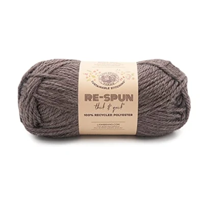 Image of Lion Brand Yarn Re Spun Thick &amp; Quick Yarn, Espresso