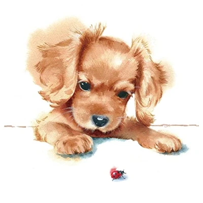 Image of Puppy &amp; Ladybird Napkin Pack of 20