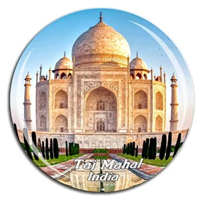 Image of Weekino Taj Mahal Agra India Fridge Magnet 3D Crystal Glass Tourist City Travel Souvenir Collection Gift Strong Refrigerator Sticker